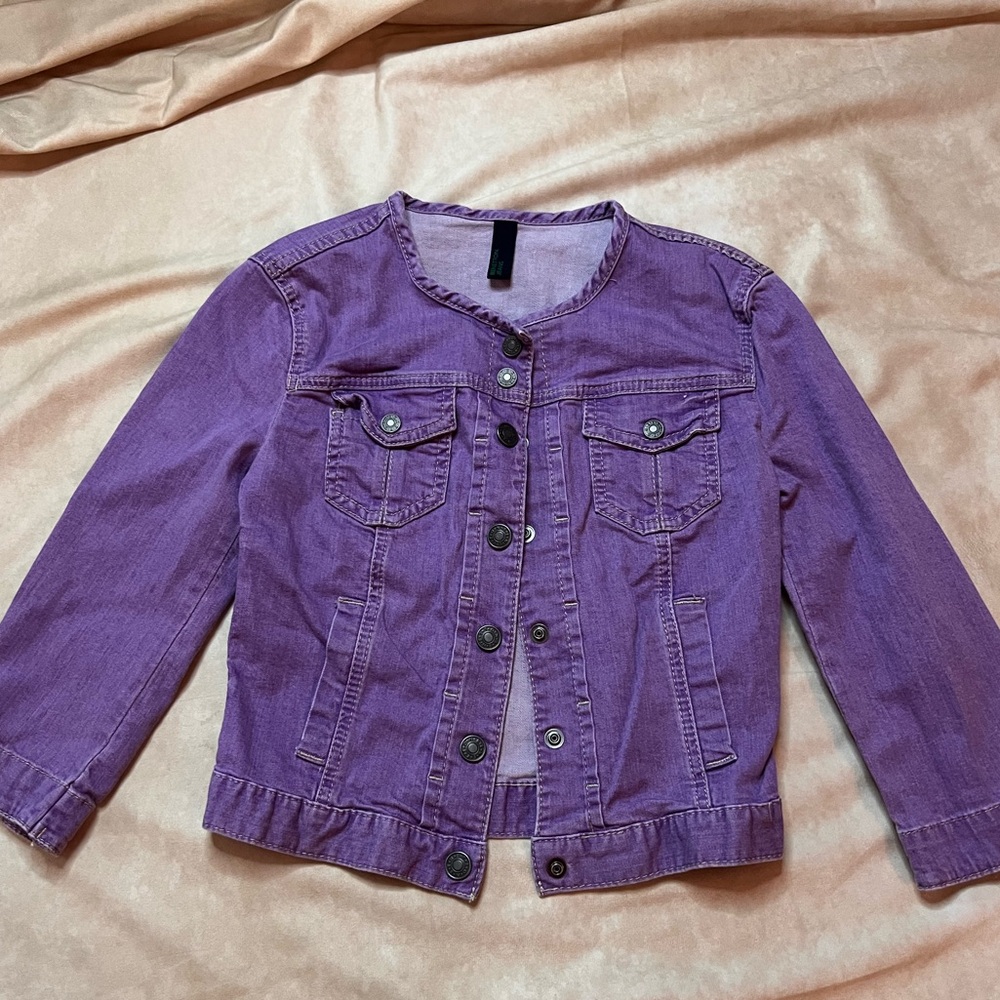 Benetton Jeans light purple 3/4 length sleeve jacket size XS